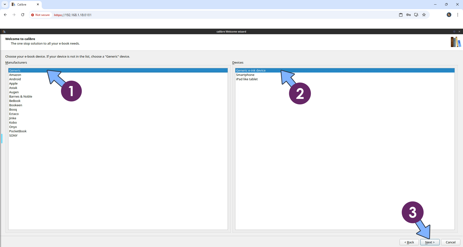 Calibre Synology NAS Installation 5