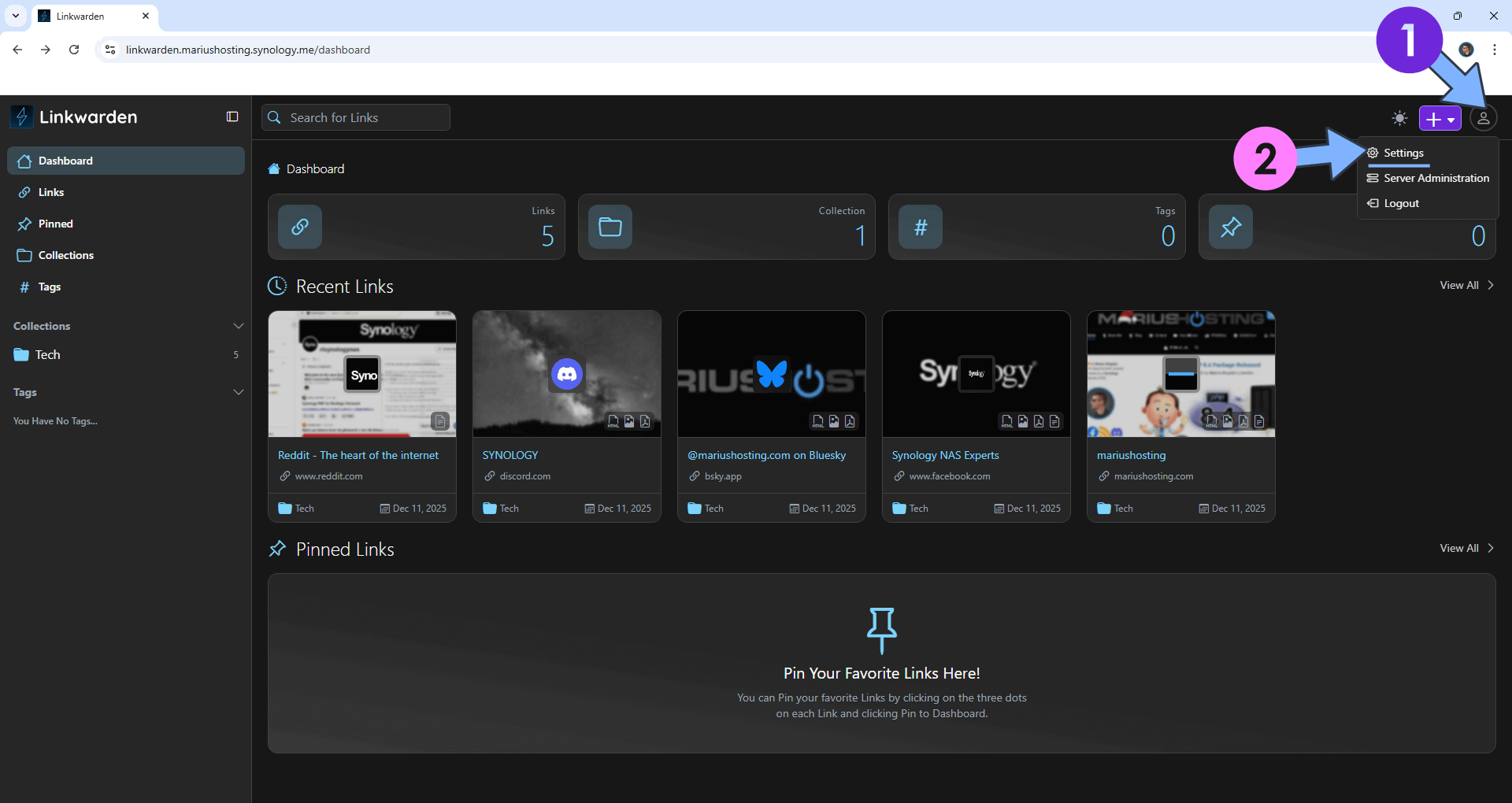 Linkwarden Synology NAS Set up 14 new 2027