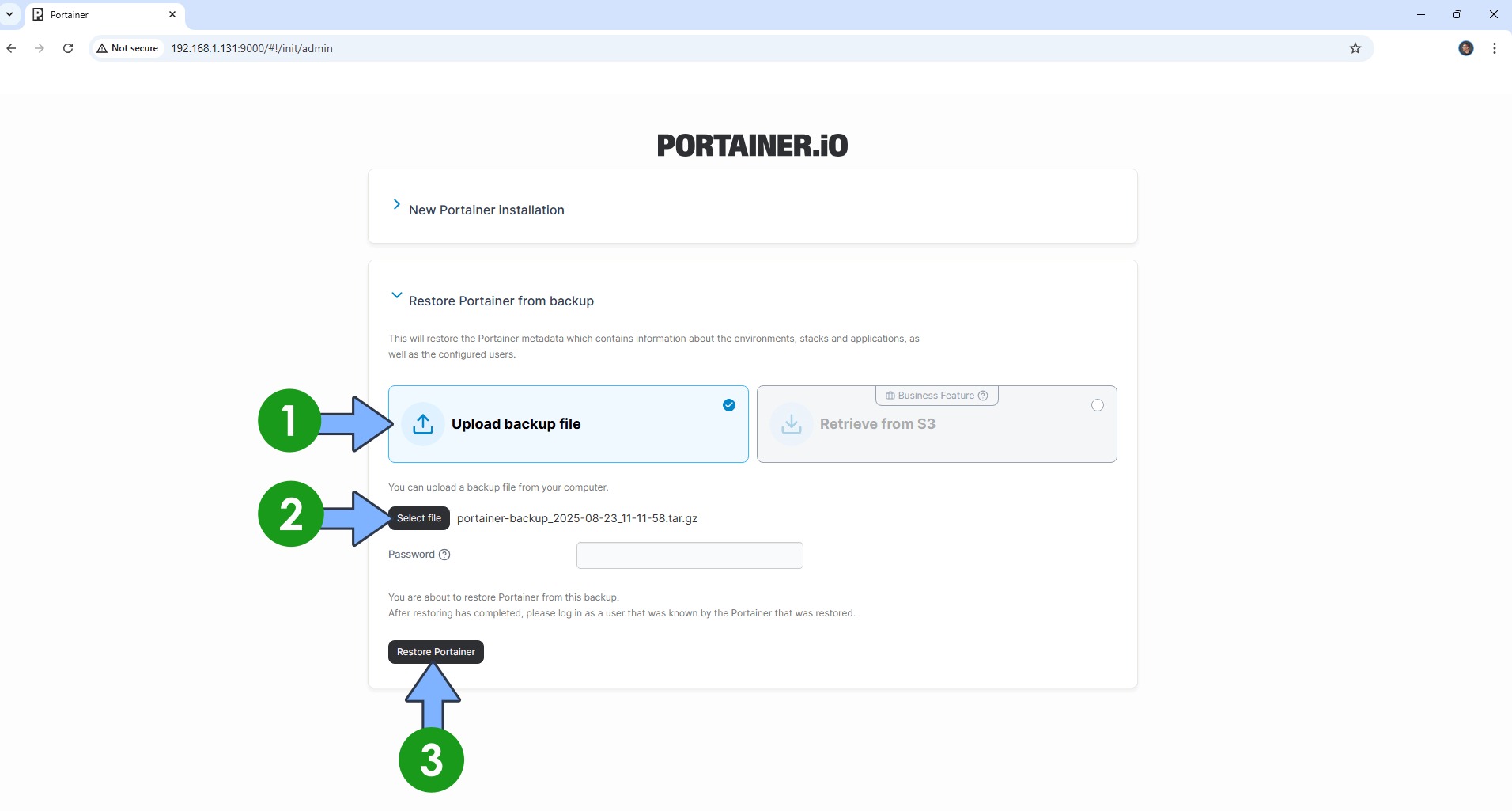 Synology Backup Portainer 3 new 2026