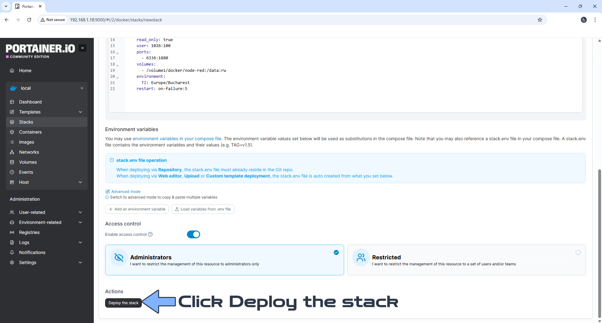 Synology NAS Node-Red Docker Compose Install 3 new 2026