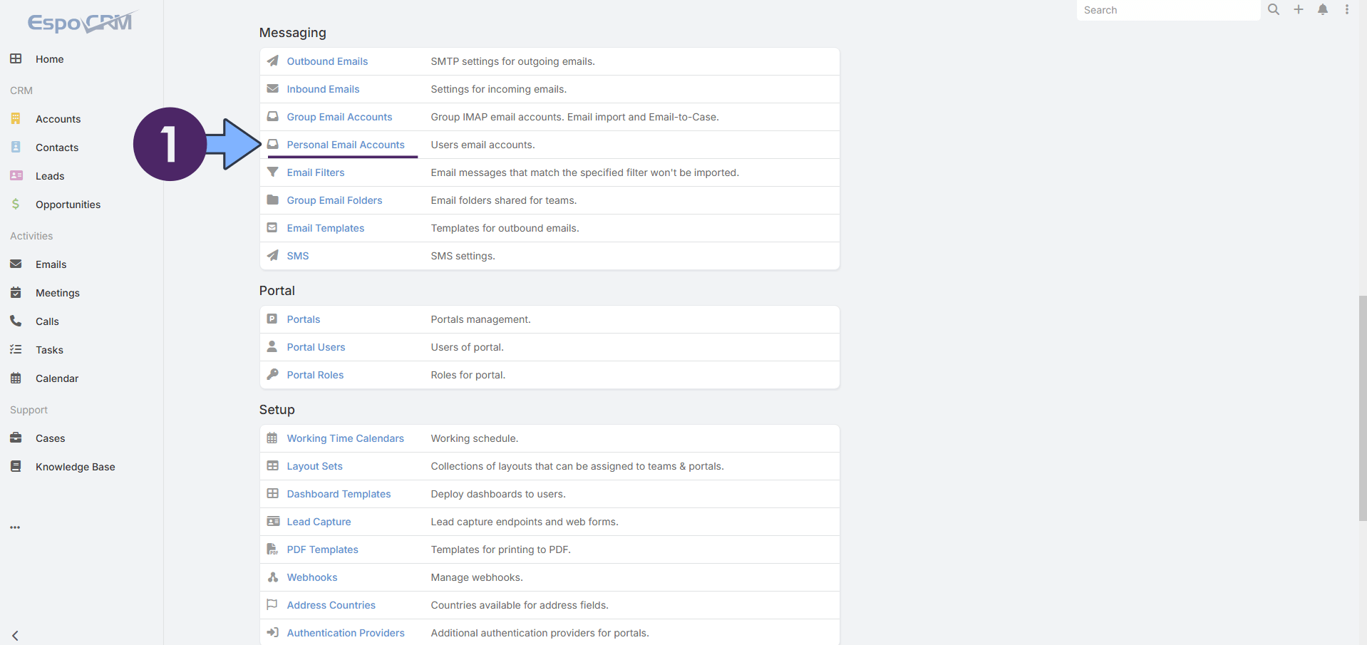 2 EspoCRM Synology NAS Set up Email Notification