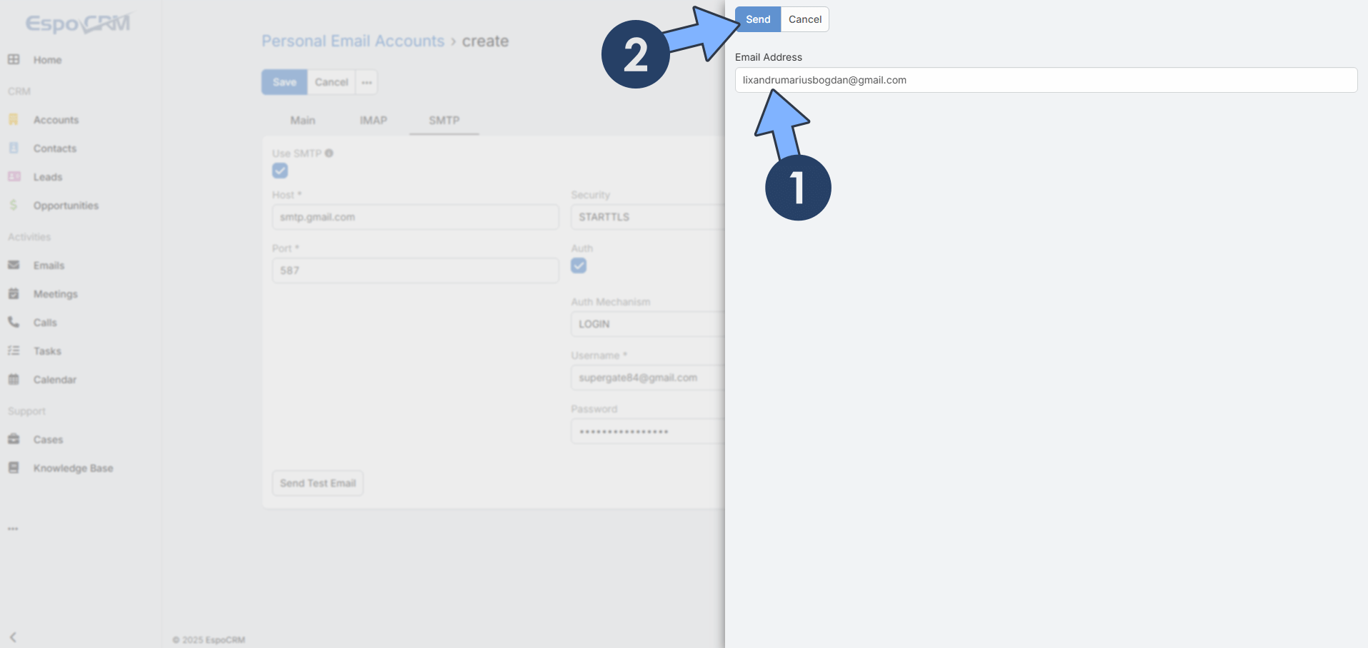 5 EspoCRM Synology NAS Set up Email Notification