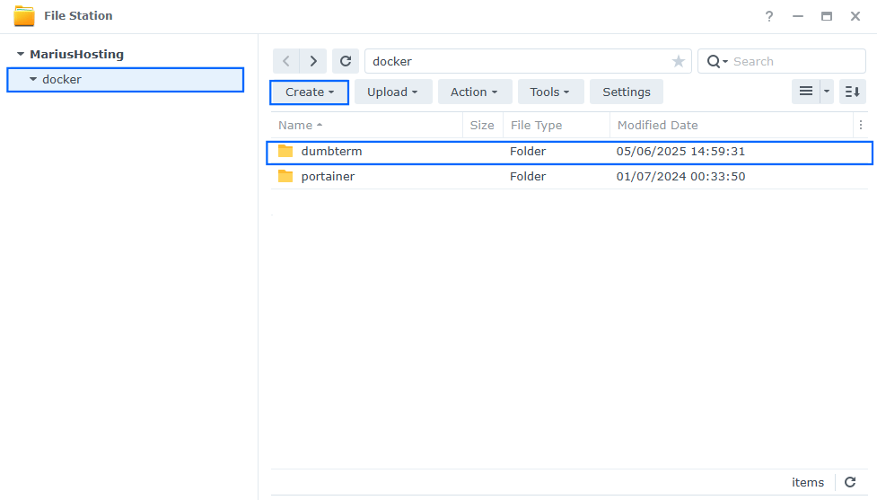DumbTerm Synology NAS Set up 1