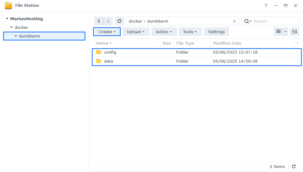 DumbTerm Synology NAS Set up 2