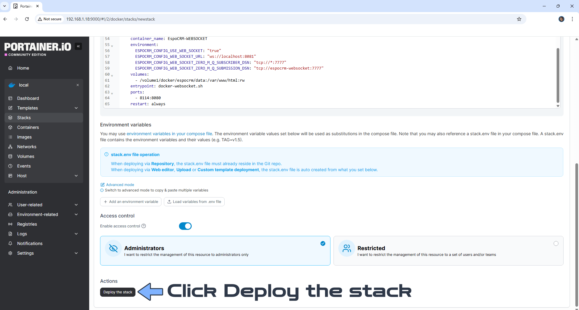 EspoCRM Synology NAS Set up 9 new 2026