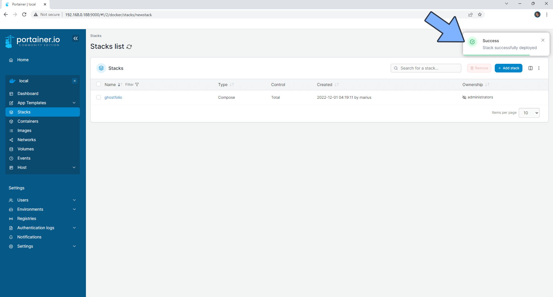 Ghostfolio UGREEN NAS Set up 5