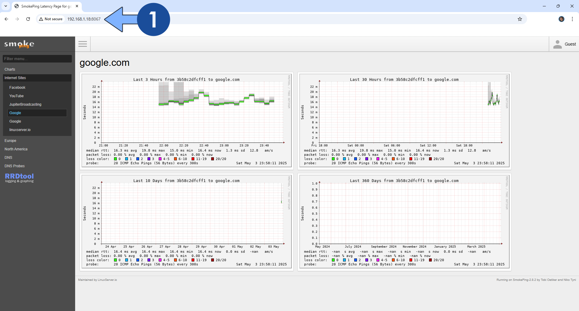 Smokeping Synology NAS Portainer Set up 6