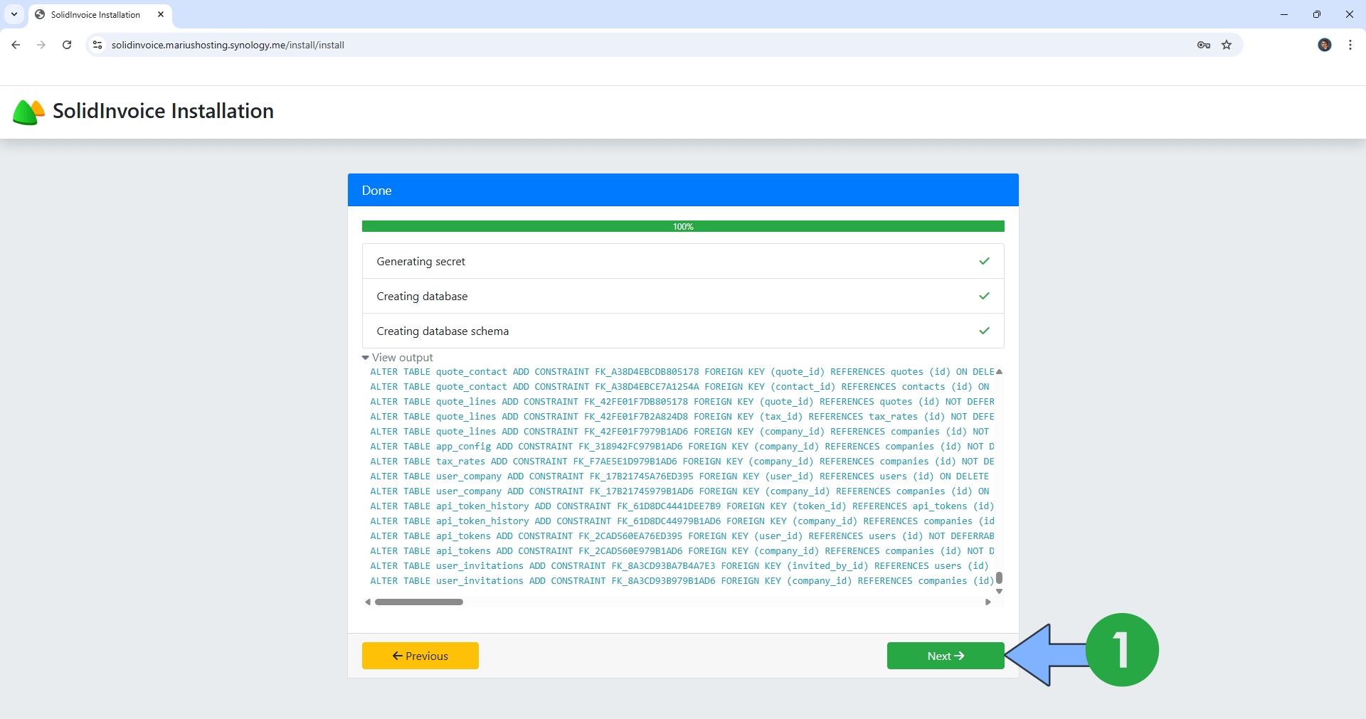 Solidinvoice Synology NAS PostgreSQL Set up 12