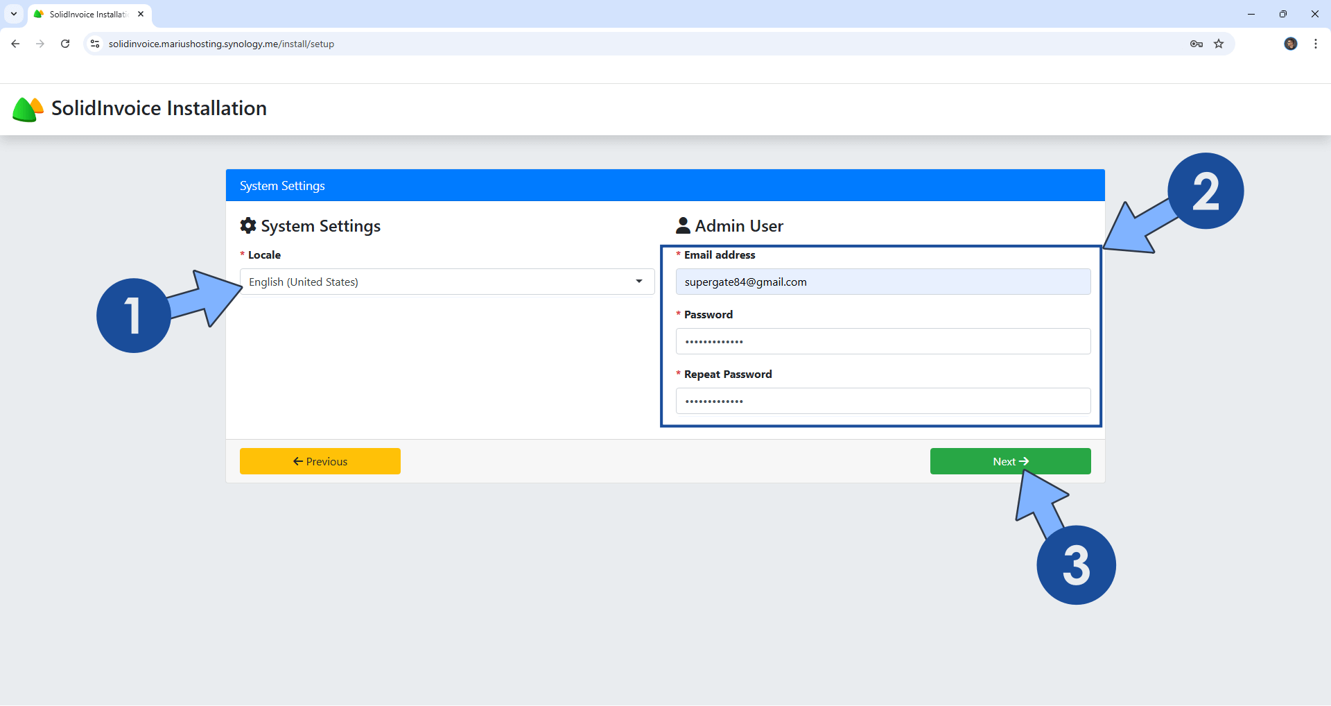 Solidinvoice Synology NAS PostgreSQL Set up 13