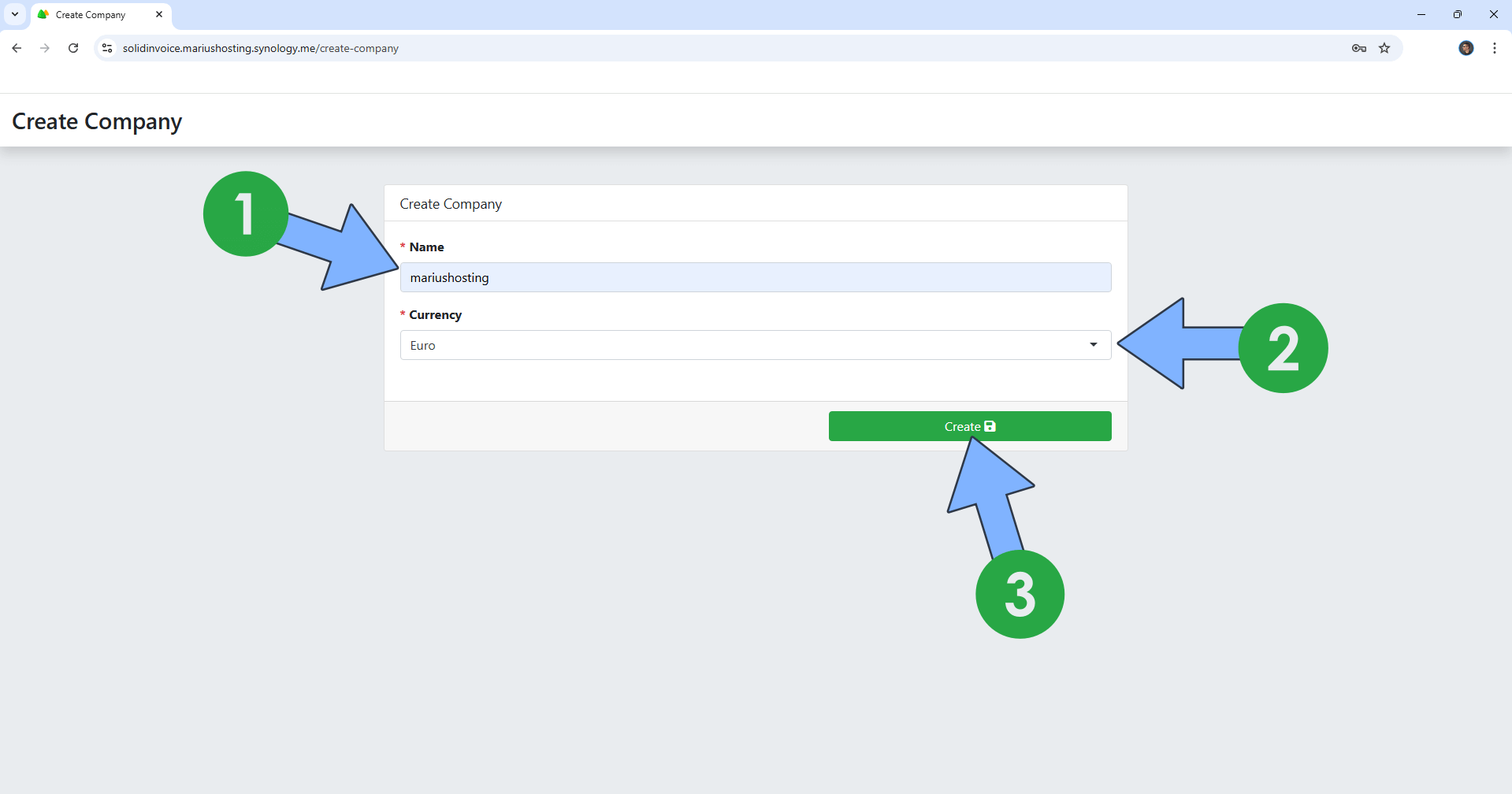 Solidinvoice Synology NAS PostgreSQL Set up 16
