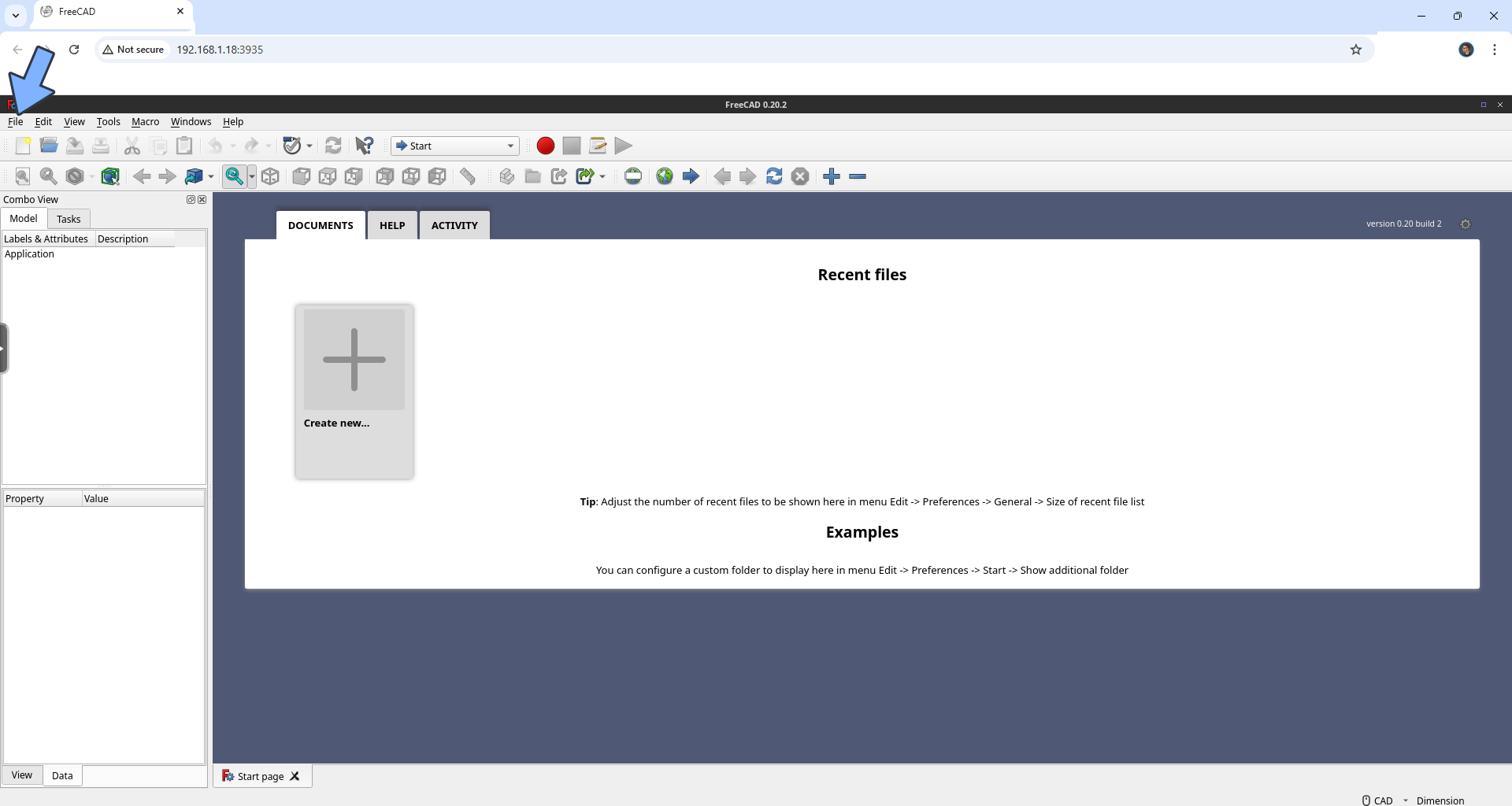 FreeCAD Synology NAS Set up 6