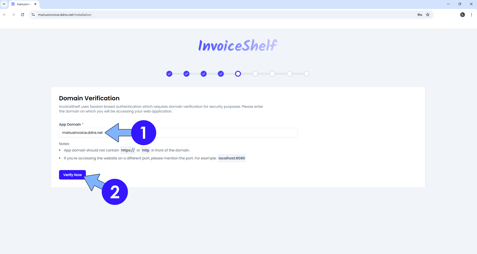 InvoiceShelf UGREEN NAS Set up 14