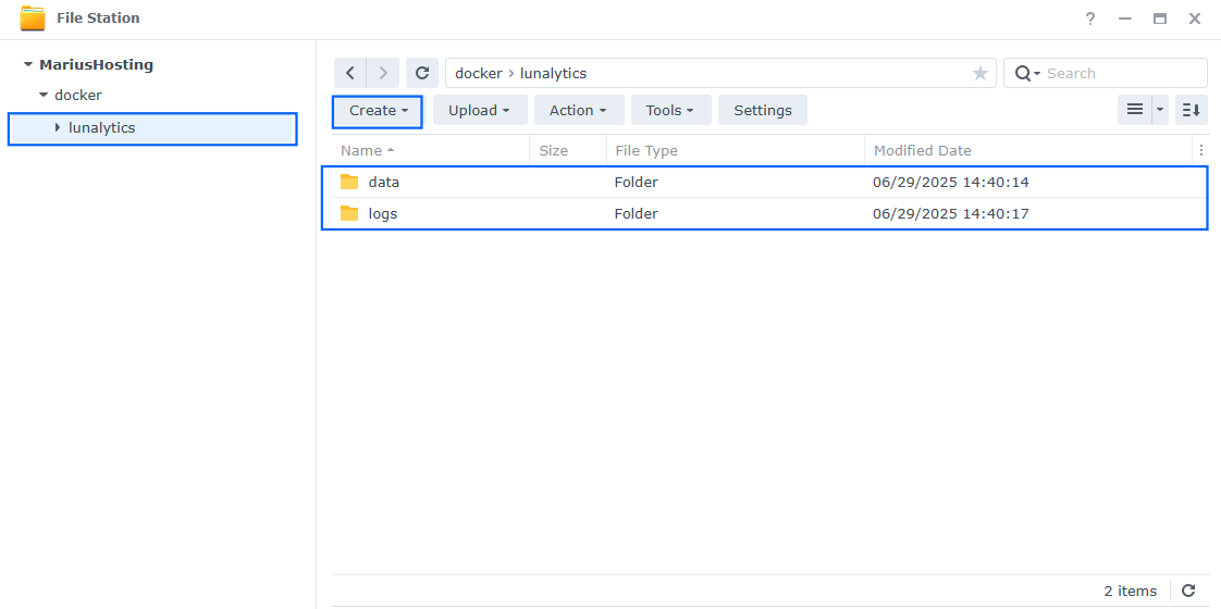 Lunalytics Synology NAS Set up 2