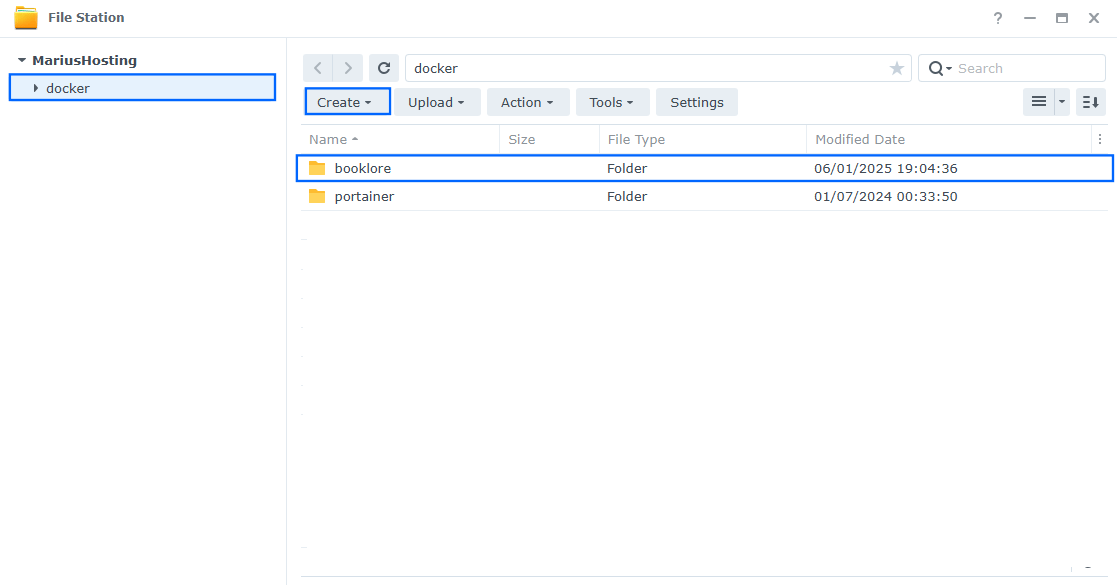 Synology Install BookLore Set up 1