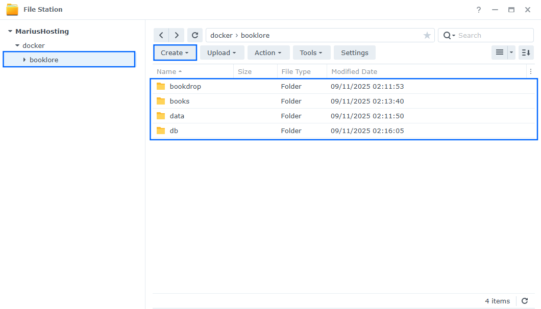 Synology Install BookLore Set up 2 new 2026