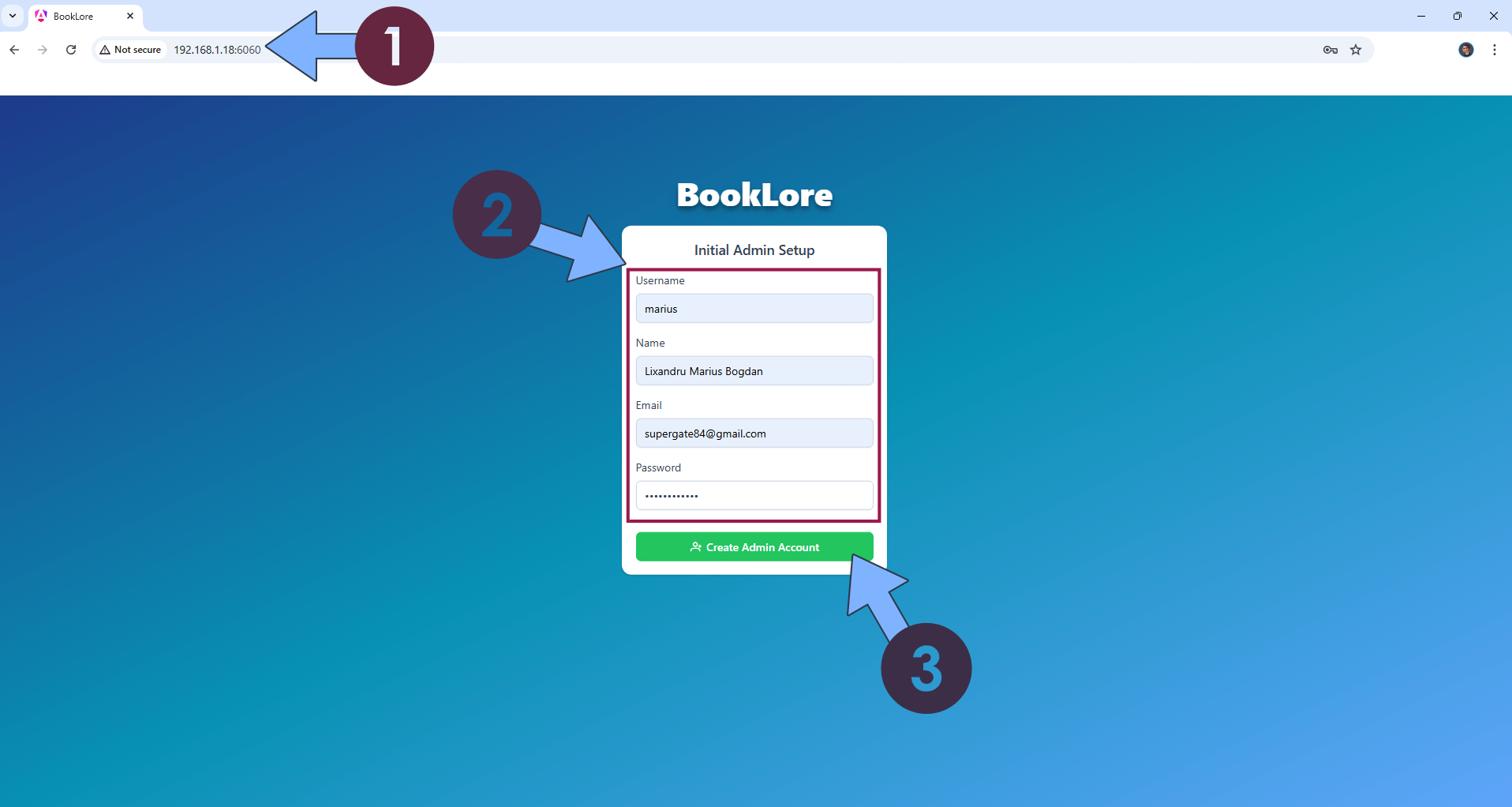 Synology Install BookLore Set up 3