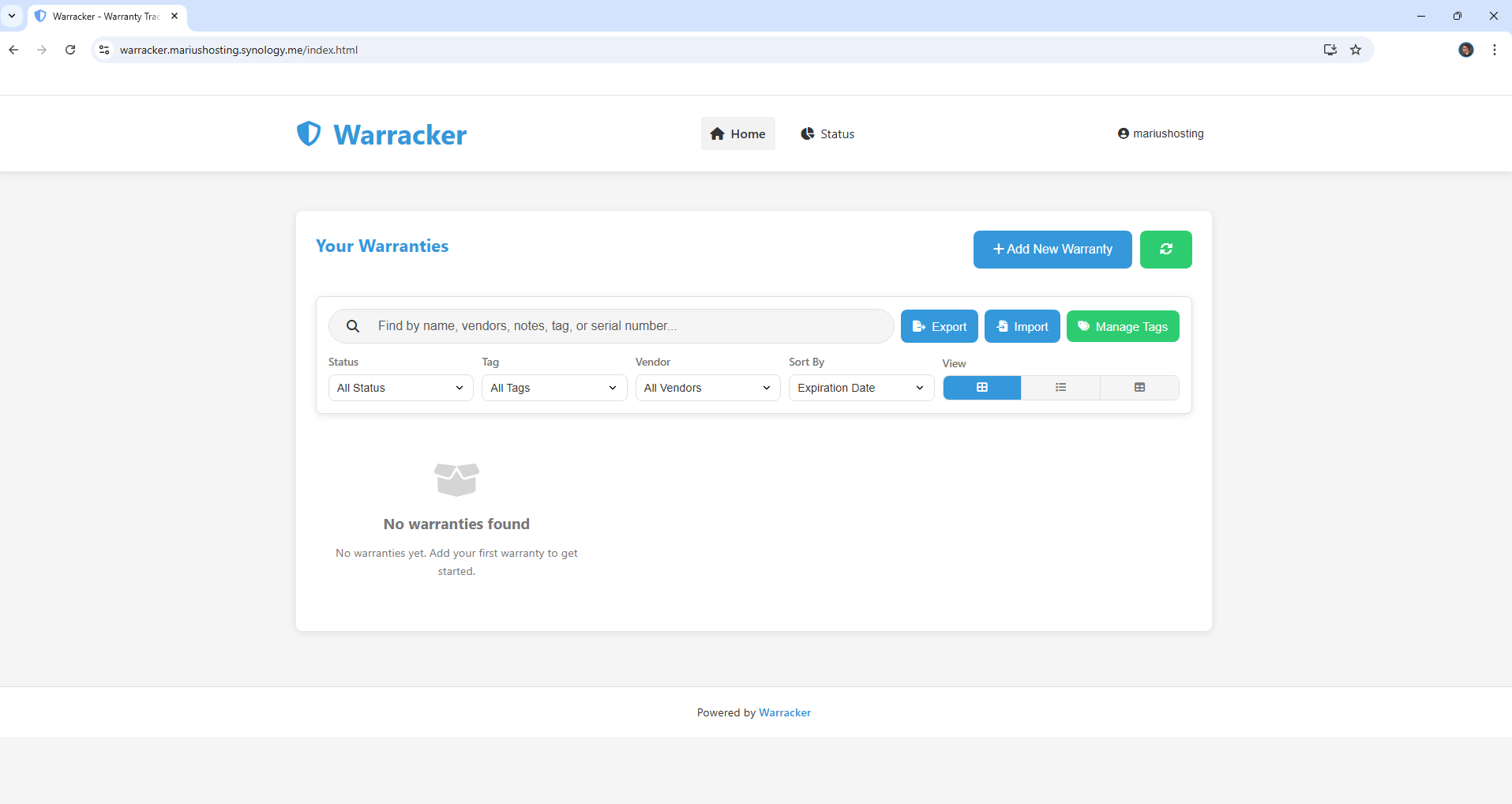 Warracker Synology NAS Set up 13