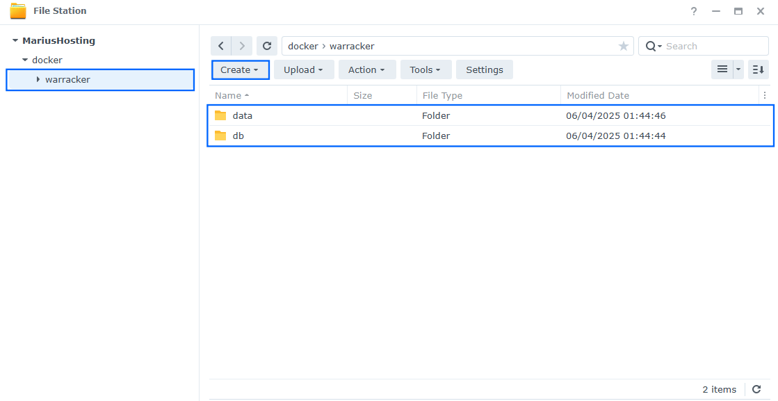 Warracker Synology NAS Set up 7
