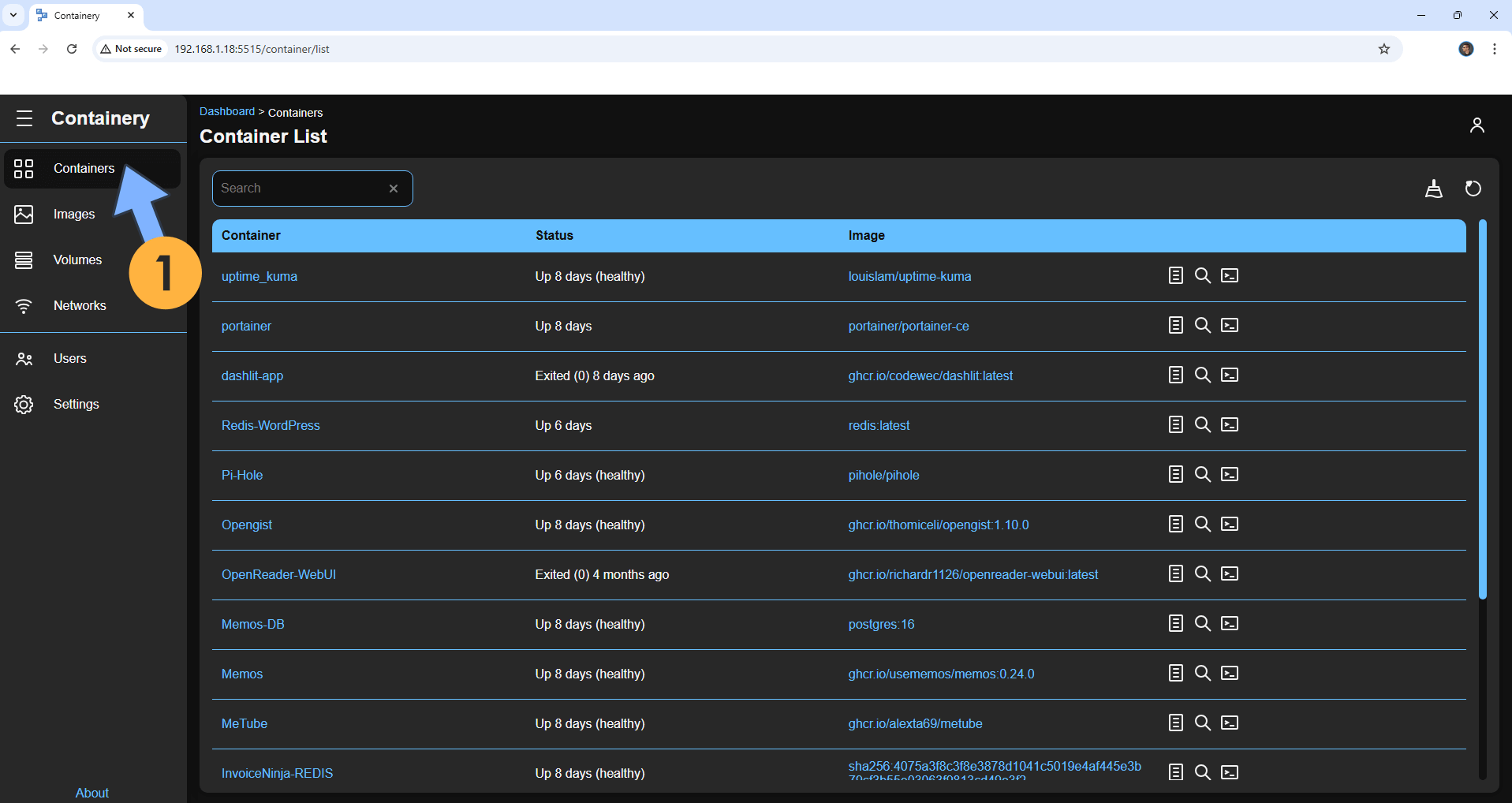 Containery Synology NAS Set up 10