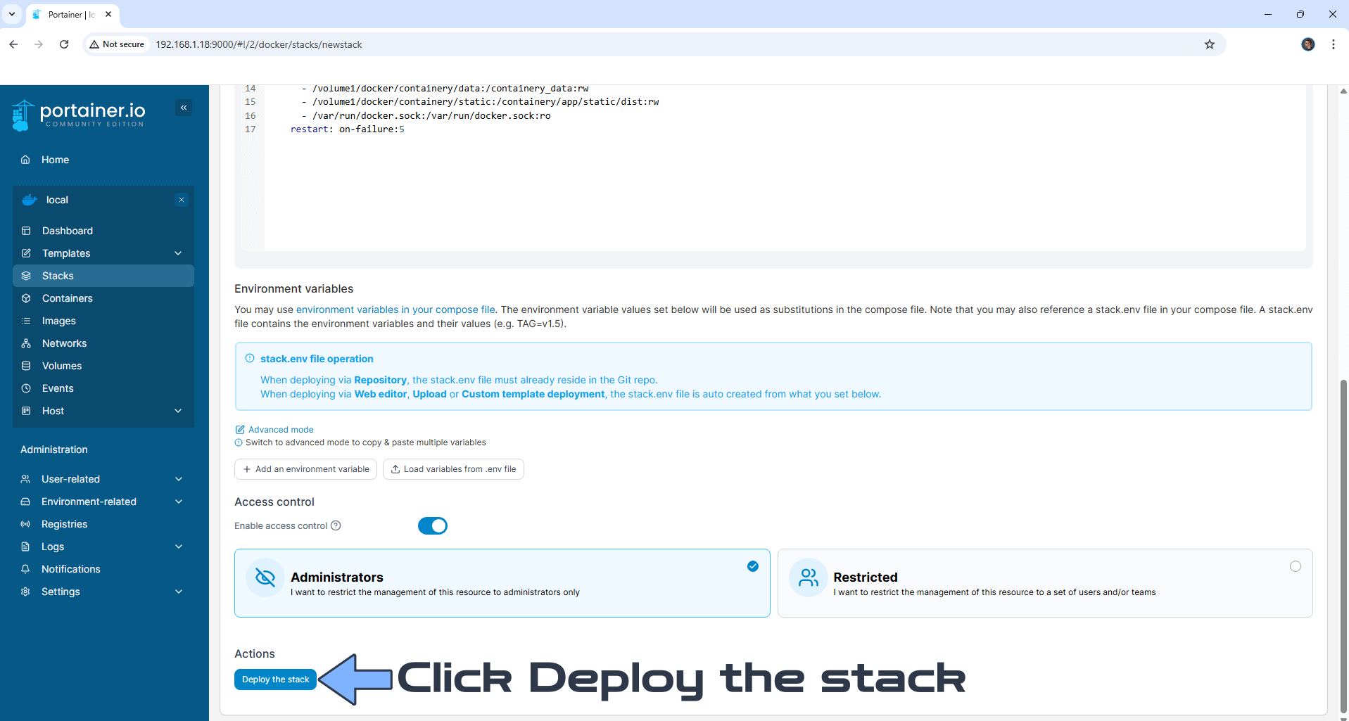 Containery Synology NAS Set up 4