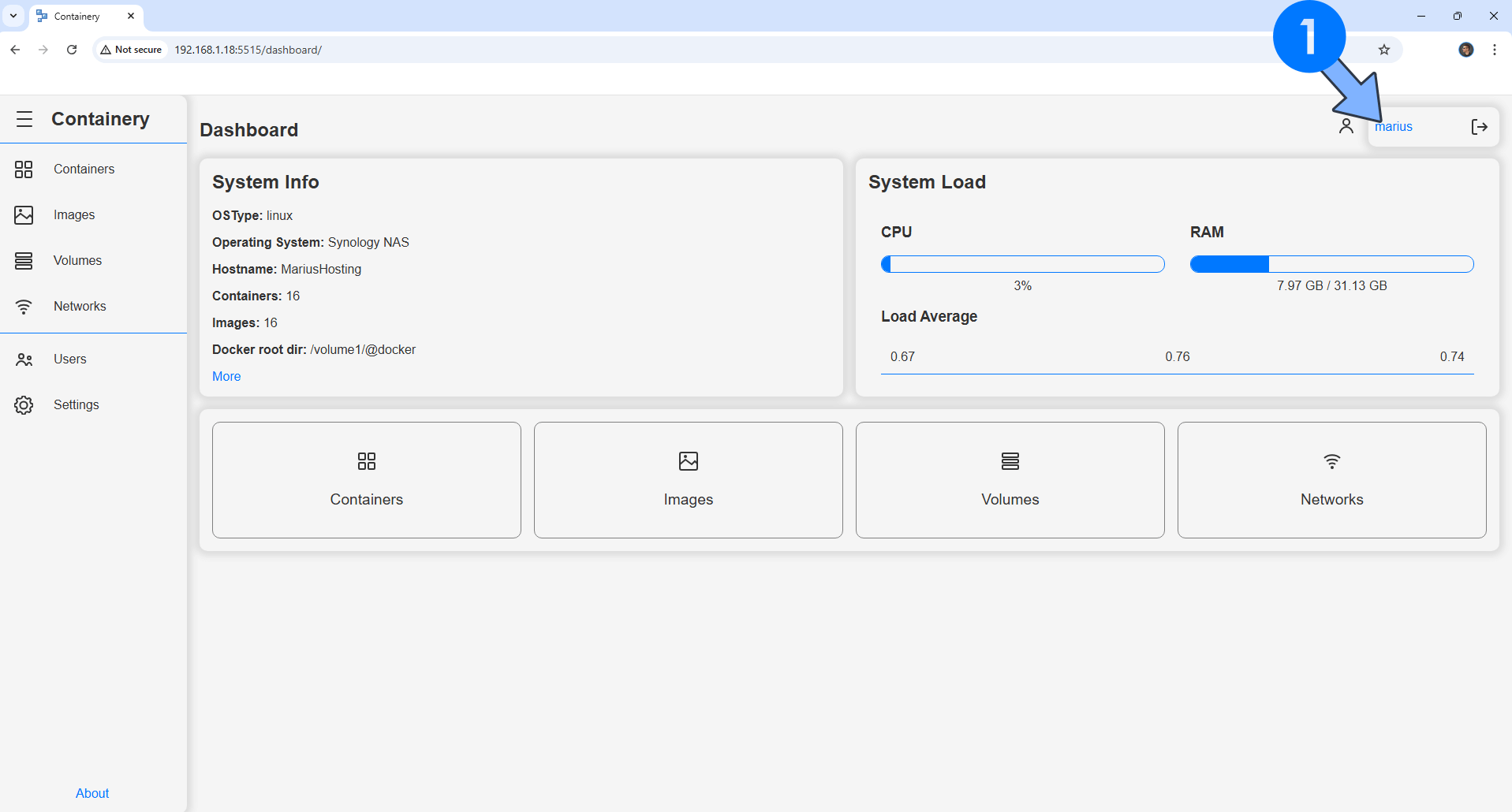 Containery Synology NAS Set up 8