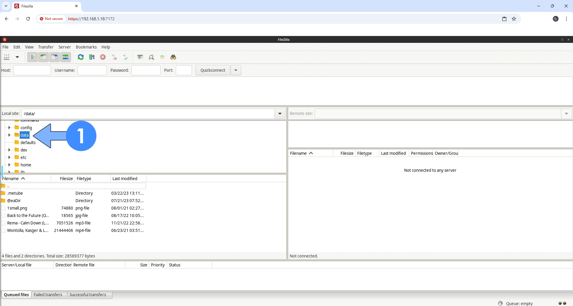 FileZilla Synology NAS Set up Portainer 8