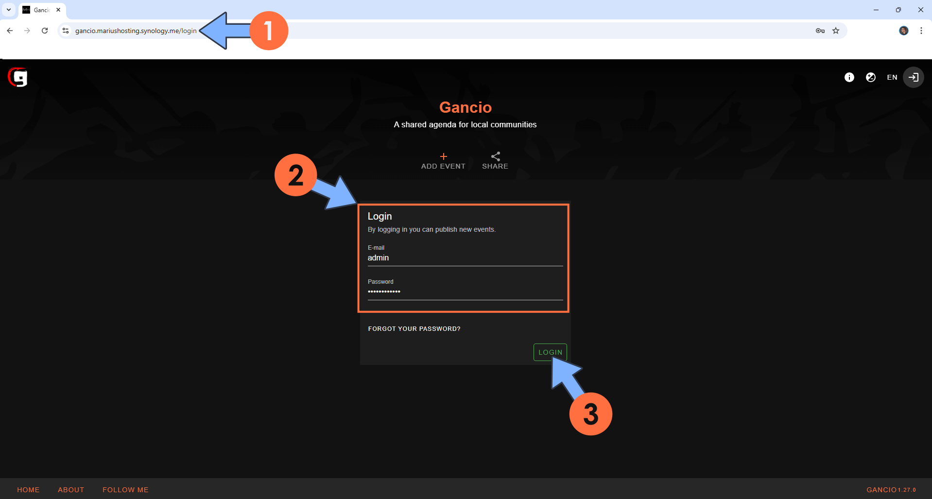 Gancio Synology NAS Set up 14