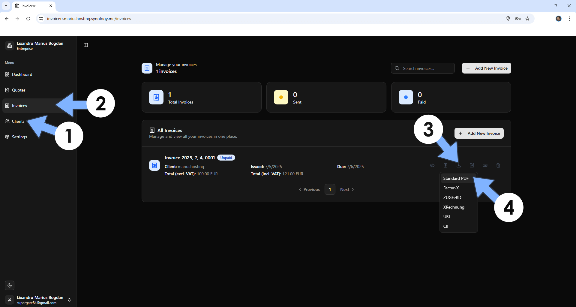 Invoicerr Synology NAS Set up 13
