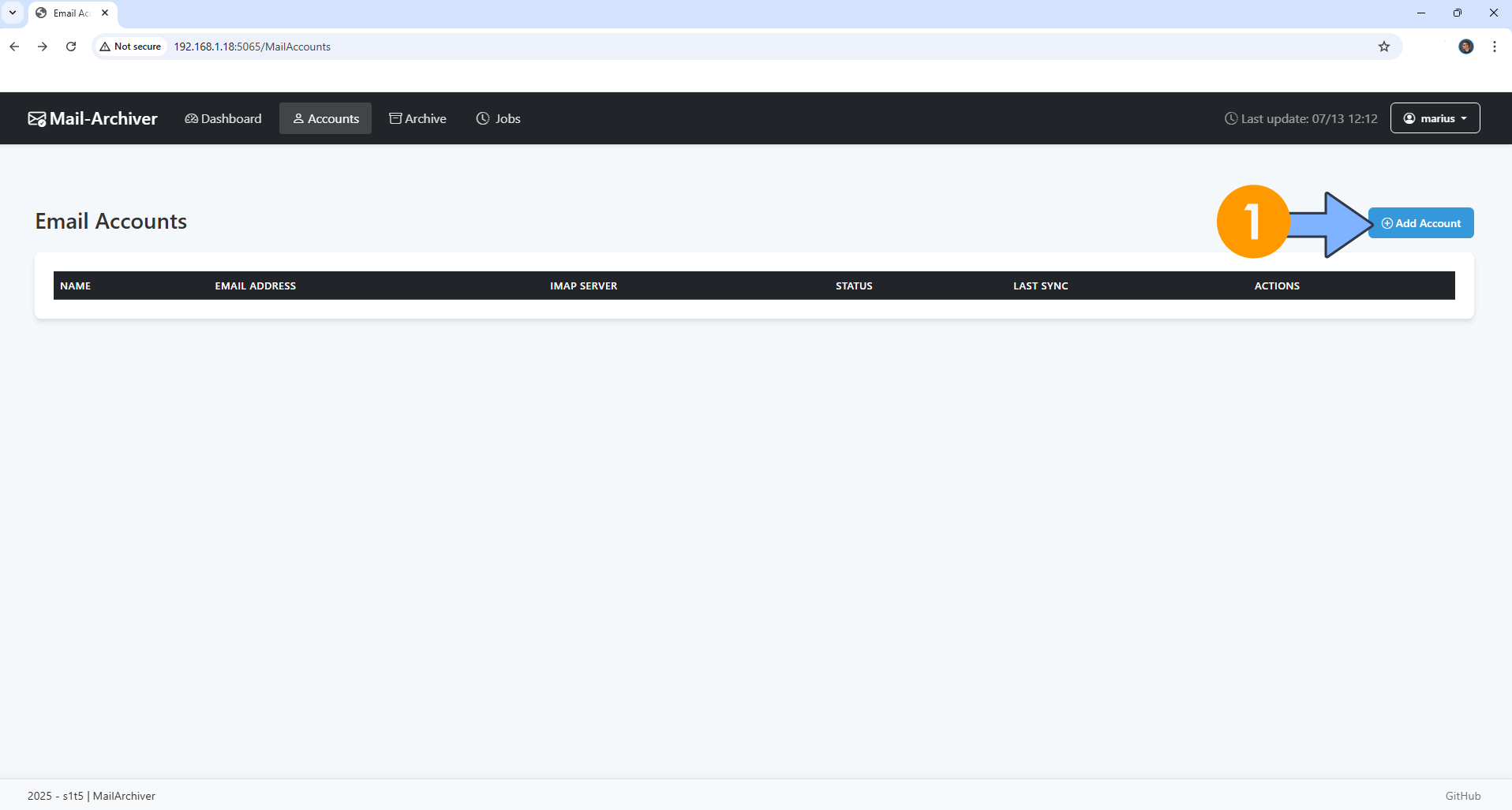 Mail-Archiver Synology NAS Set up 7