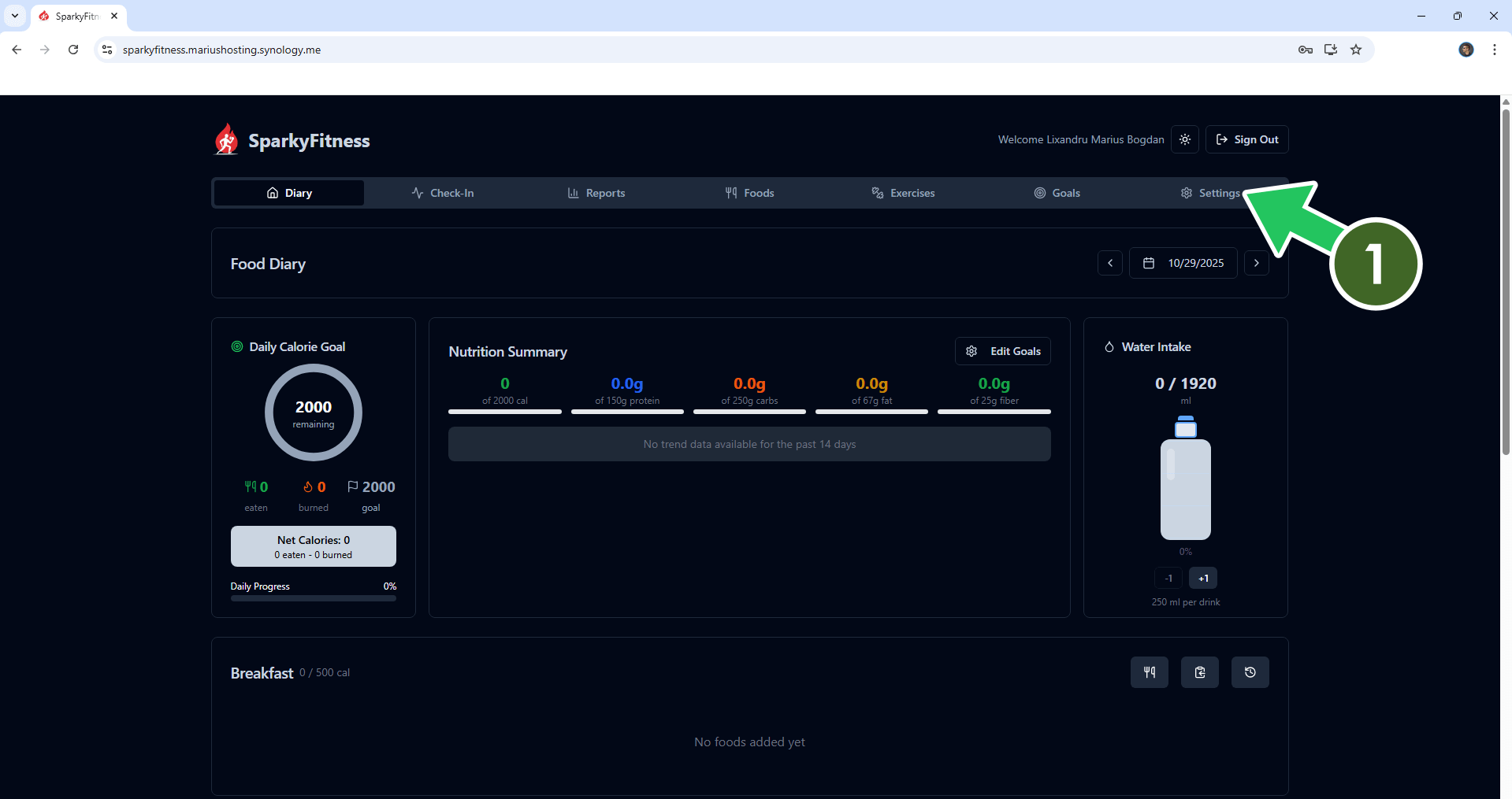 SparkyFitness Synology NAS Set up 10 new 2026