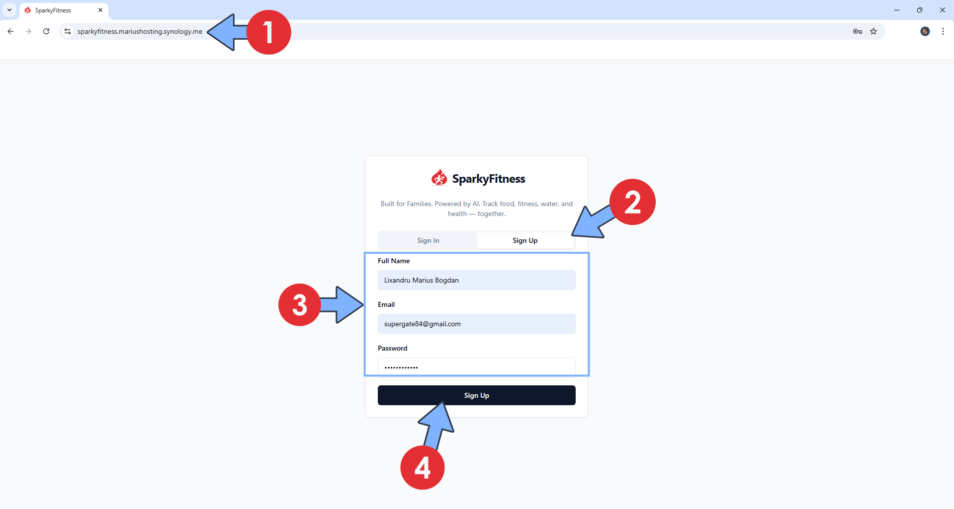 SparkyFitness Synology NAS Set up 10