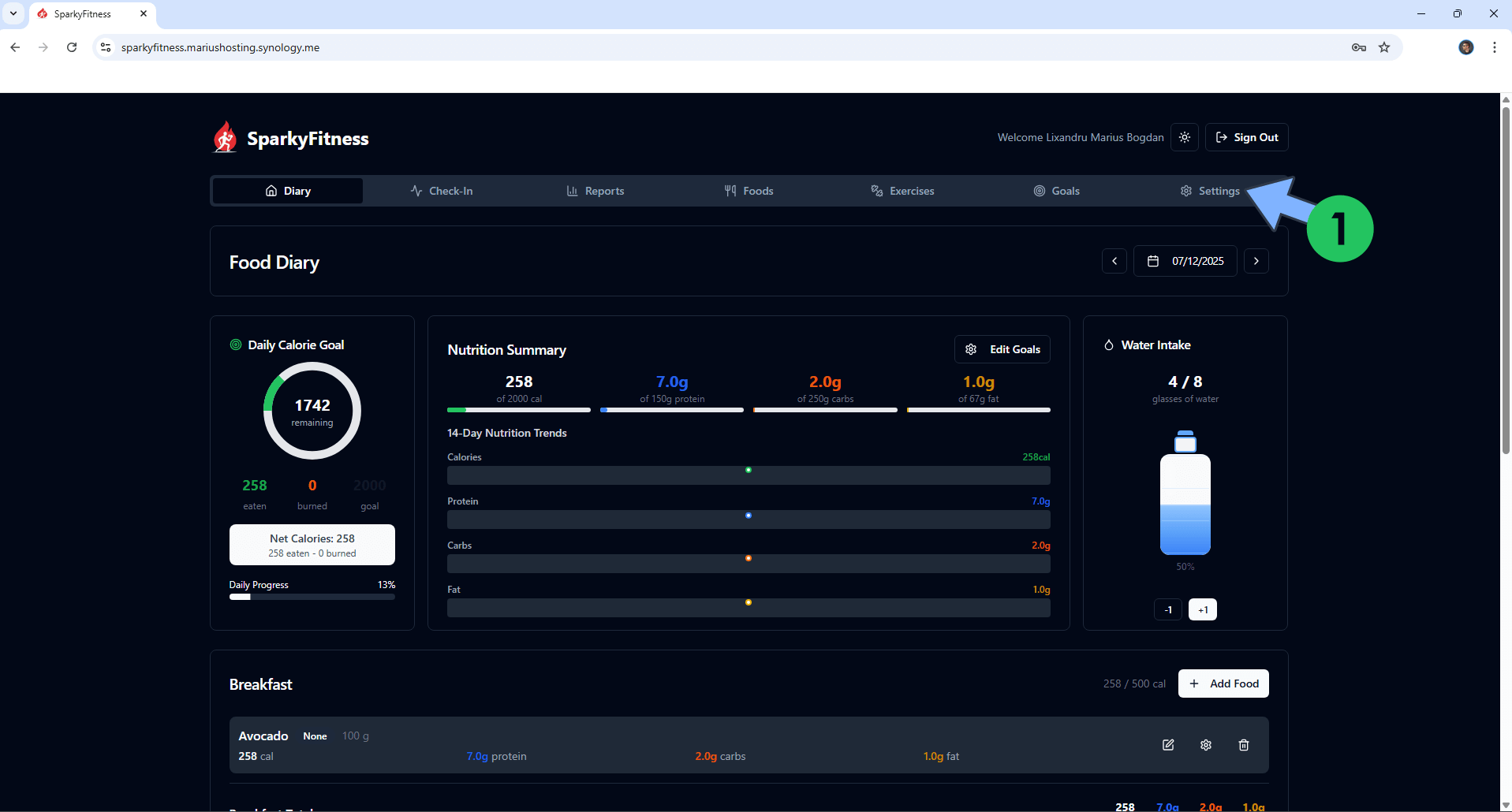 SparkyFitness Synology NAS Set up 11