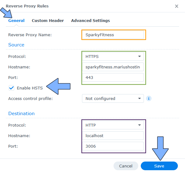 SparkyFitness Synology NAS Set up 3