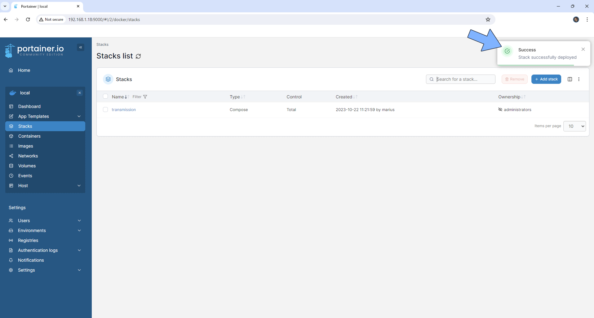 Transmission Synology NAS Set up 5 new 2026