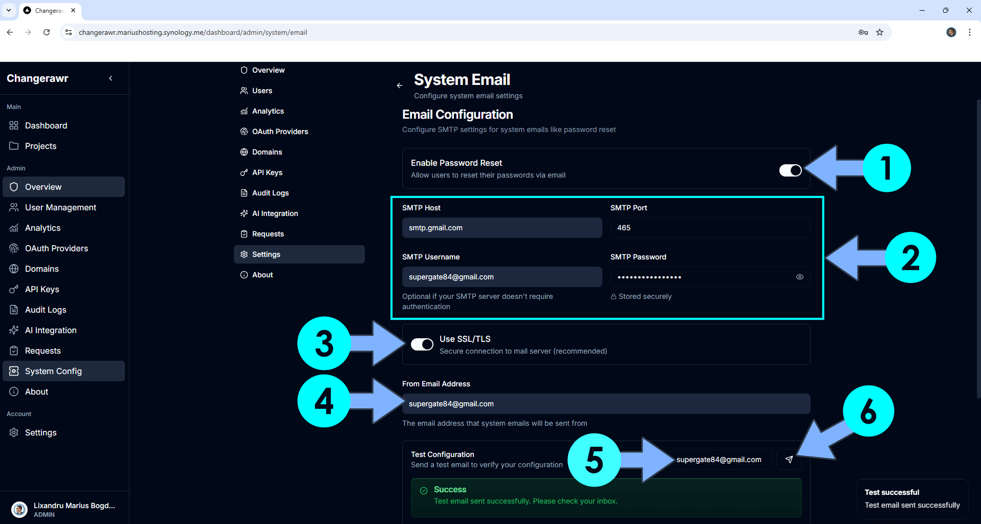 3 Changerawr Synology NAS Set up Email Notification