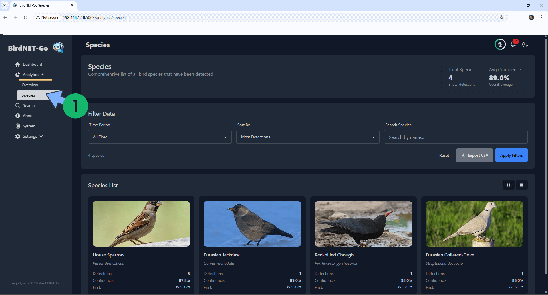 BirdNET-Go Synology NAS Set up 12