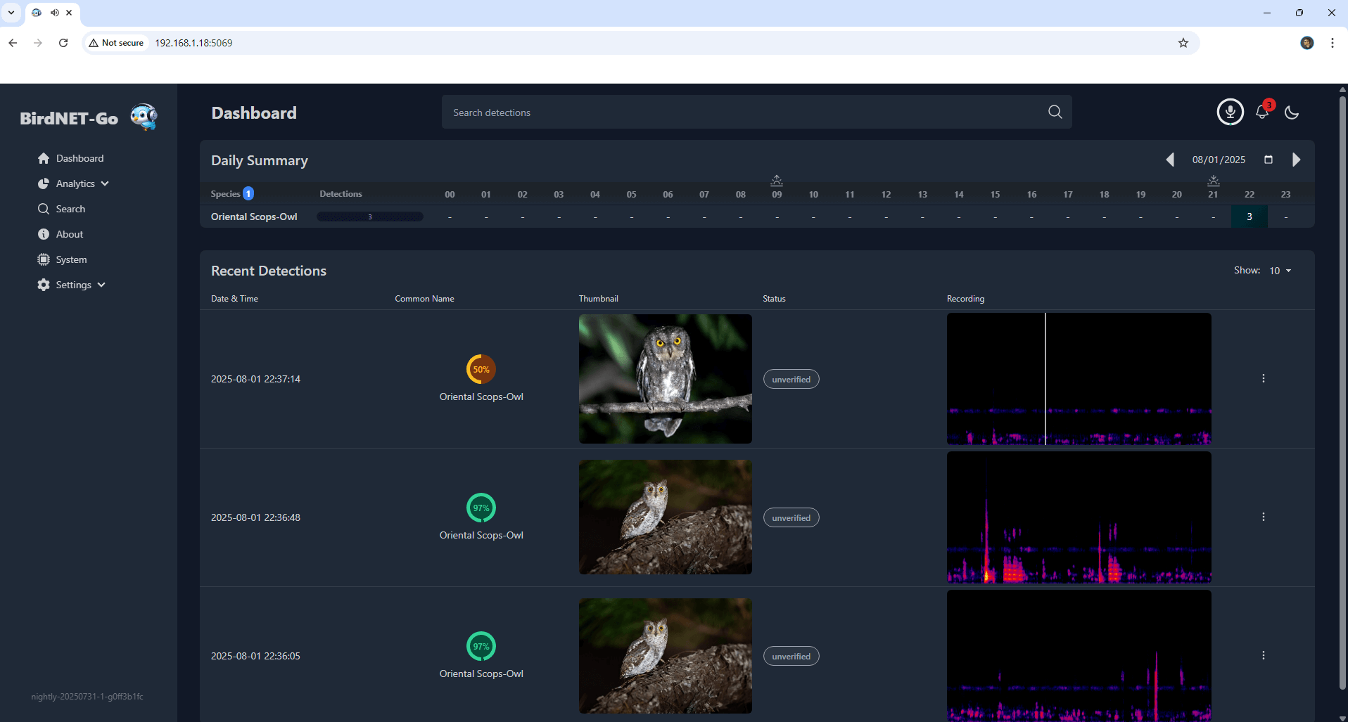 BirdNET-Go Synology NAS Set up 14