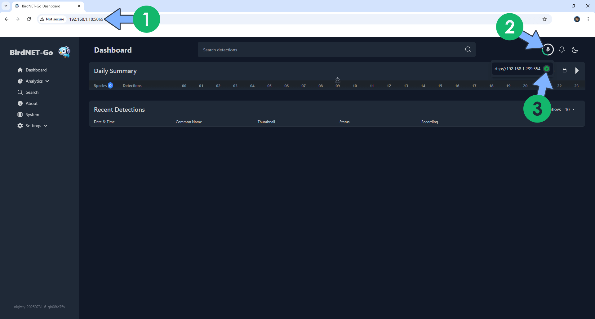 BirdNET-Go Synology NAS Set up 9
