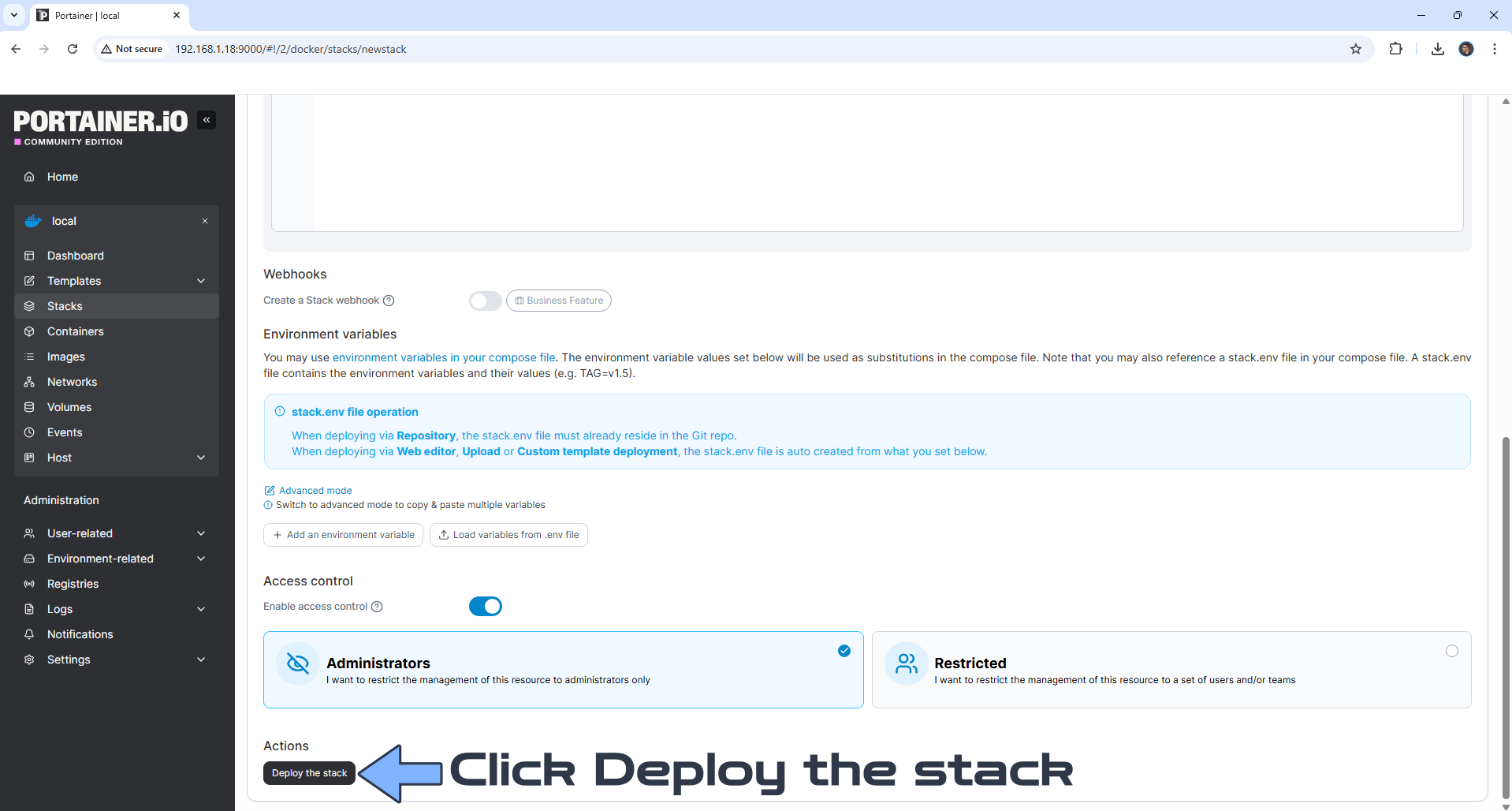 Flame Synology NAS Portainer Set up 3 new 2026