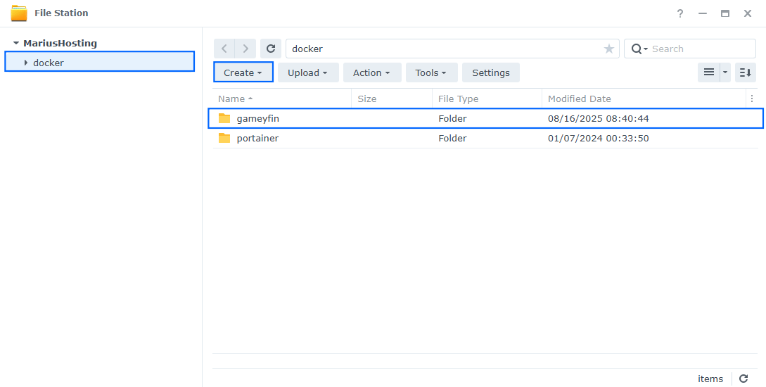 Gameyfin Synology NAS Set up 1