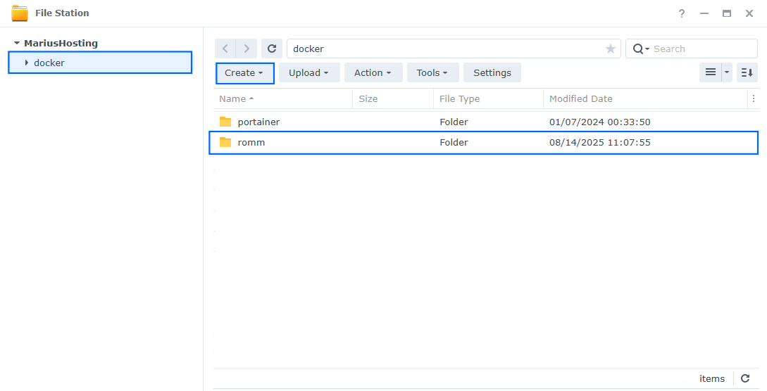 RomM Synology NAS Set up 1