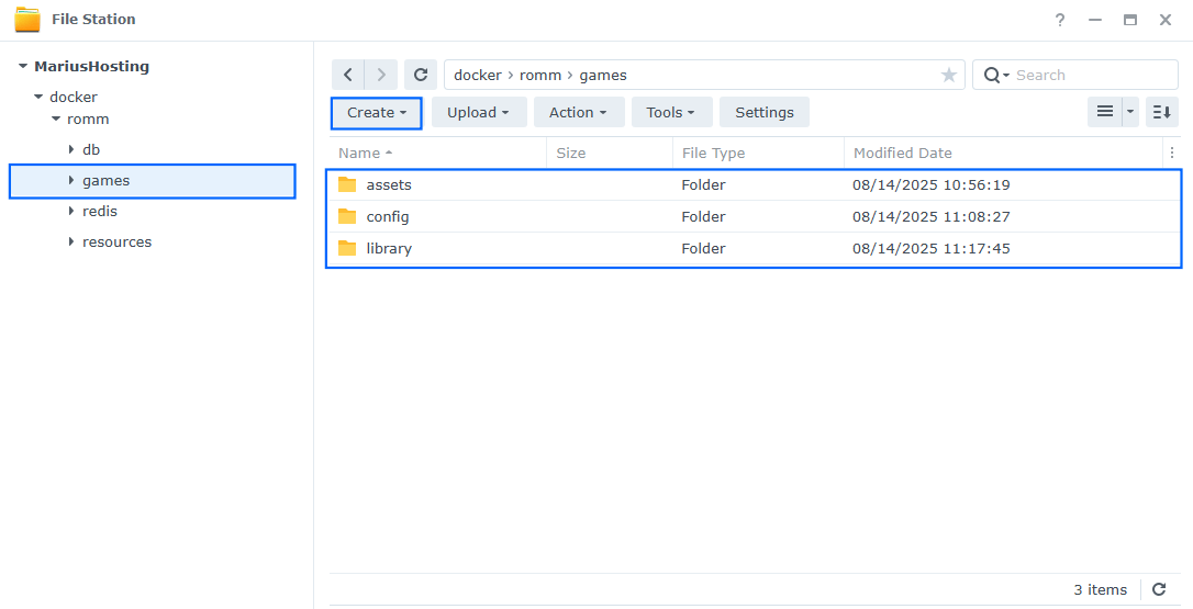 RomM Synology NAS Set up 3