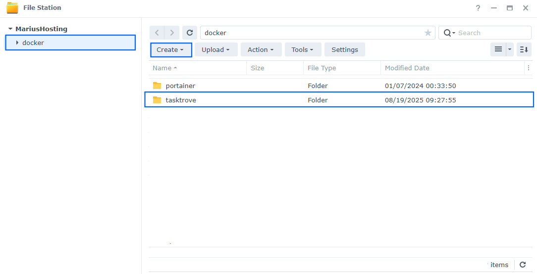 TaskTrove Synology NAS Set up 1