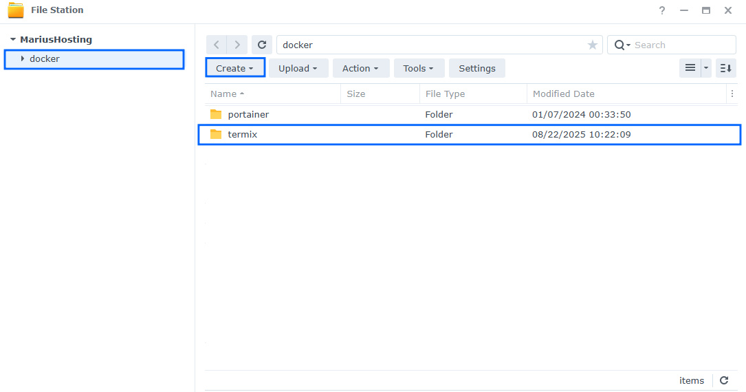 Termix Synology NAS Set up 1