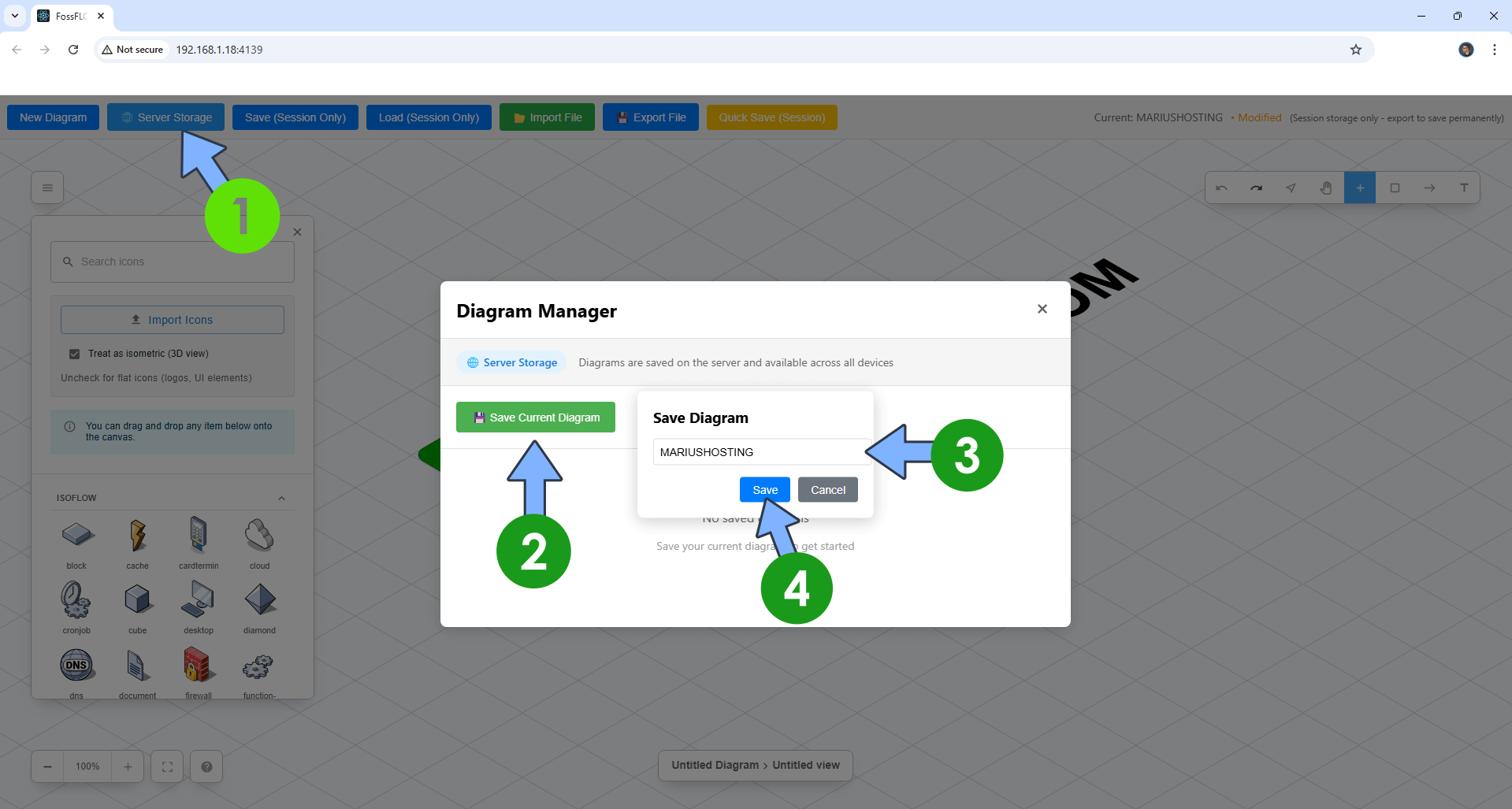 FossFlow UGREEN NAS Set up 5