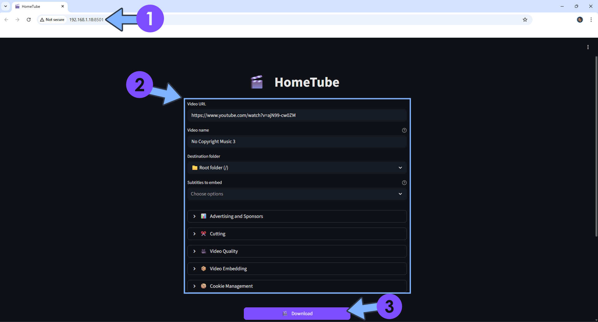 HomeTube Synology NAS Set up 5