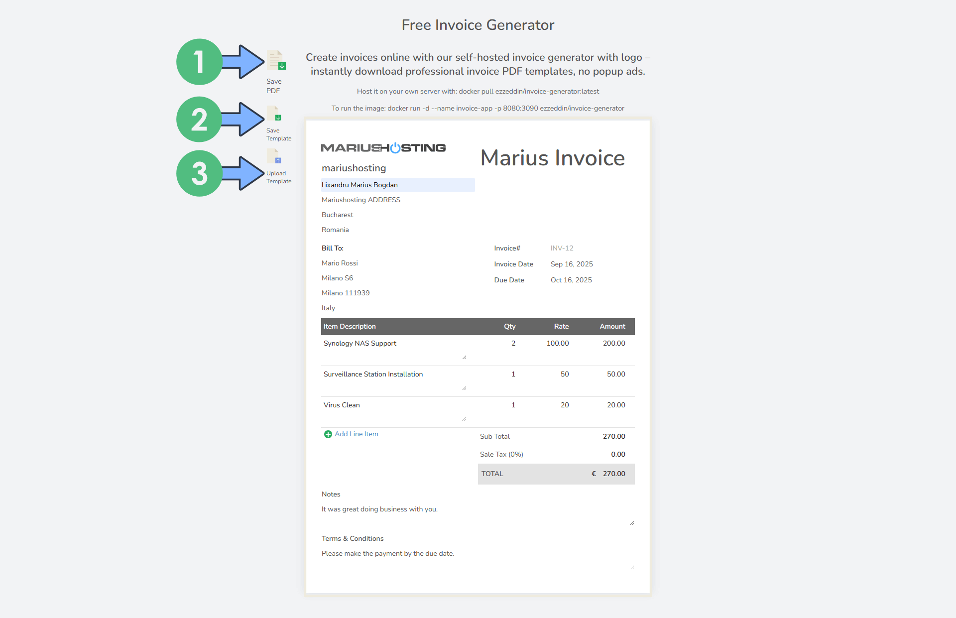 Invoice Generator Synology NAS Set up 4