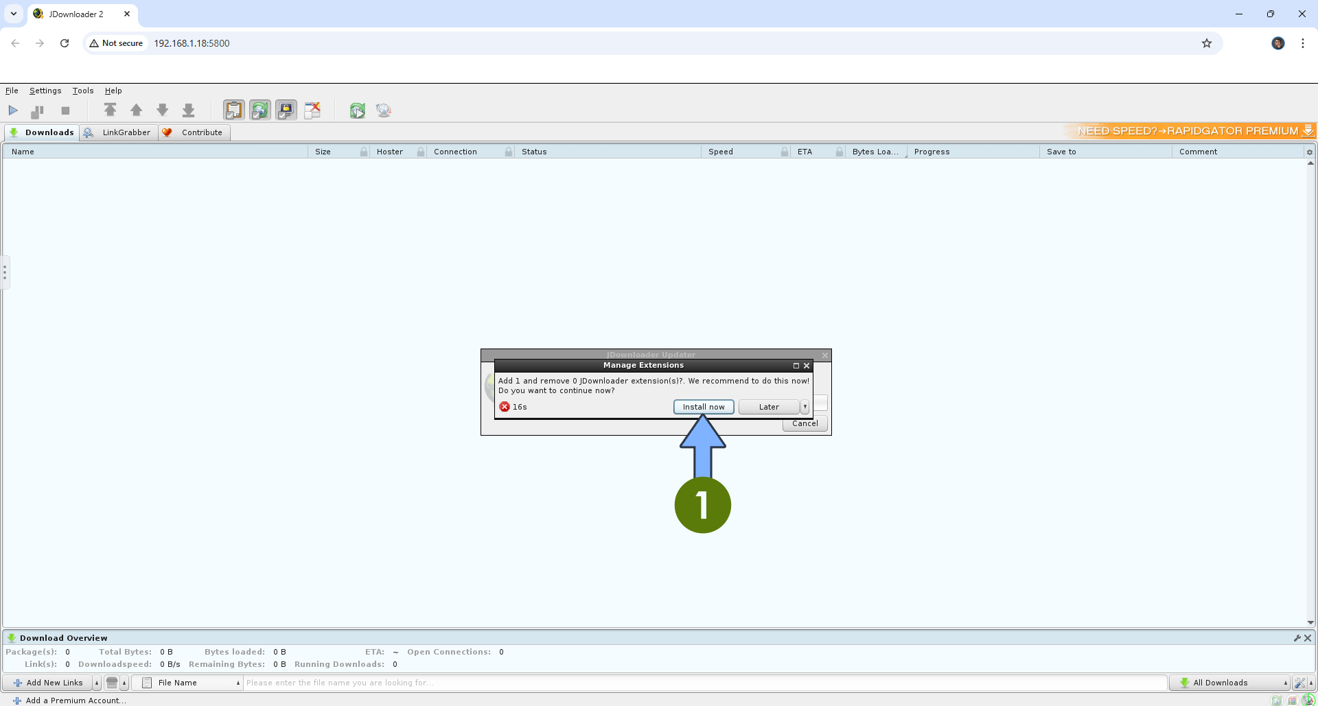 Jdownloader 2 UGREEN NAS Set up 5