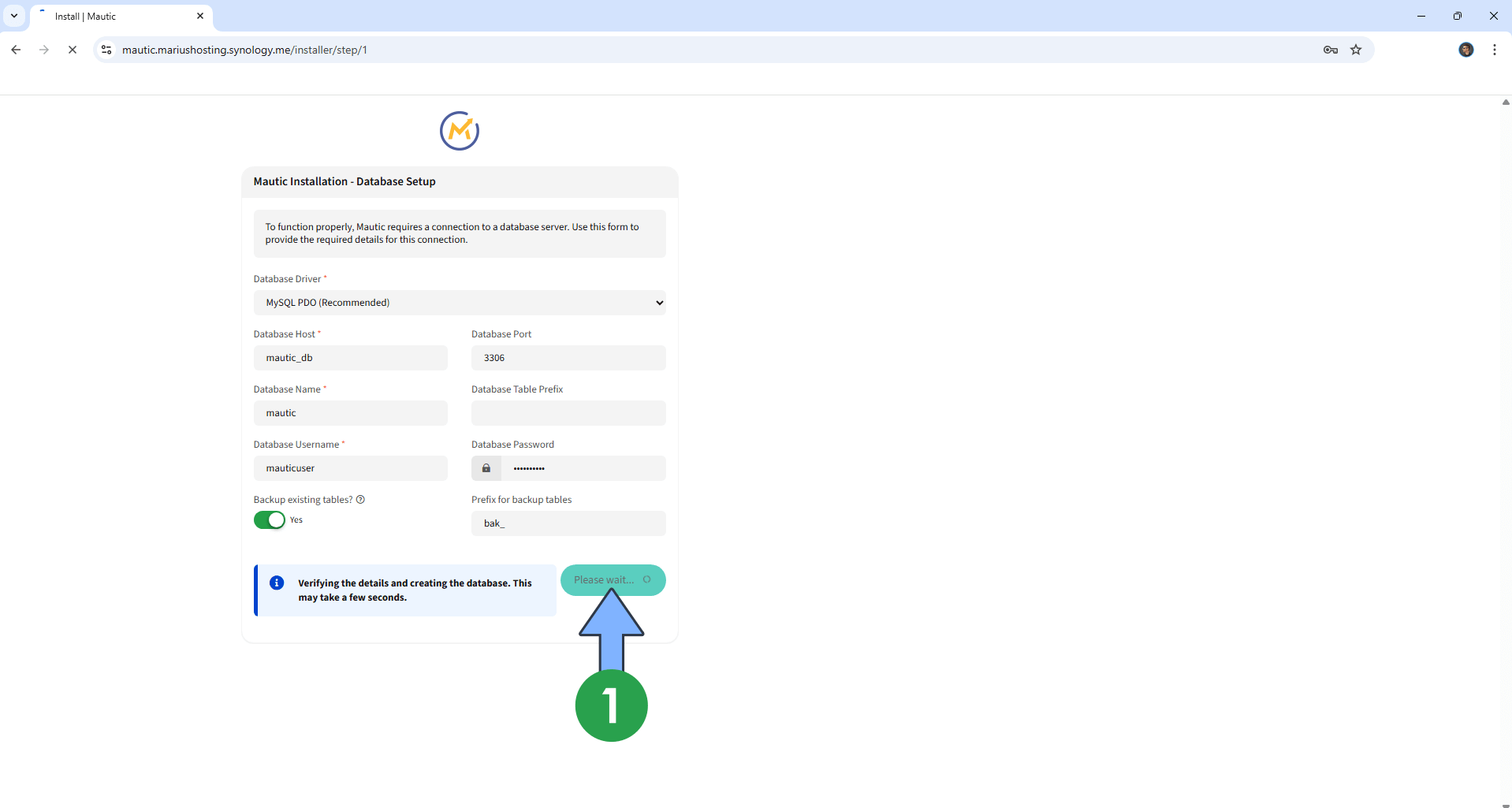 Mautic 6 Synology Set up 12