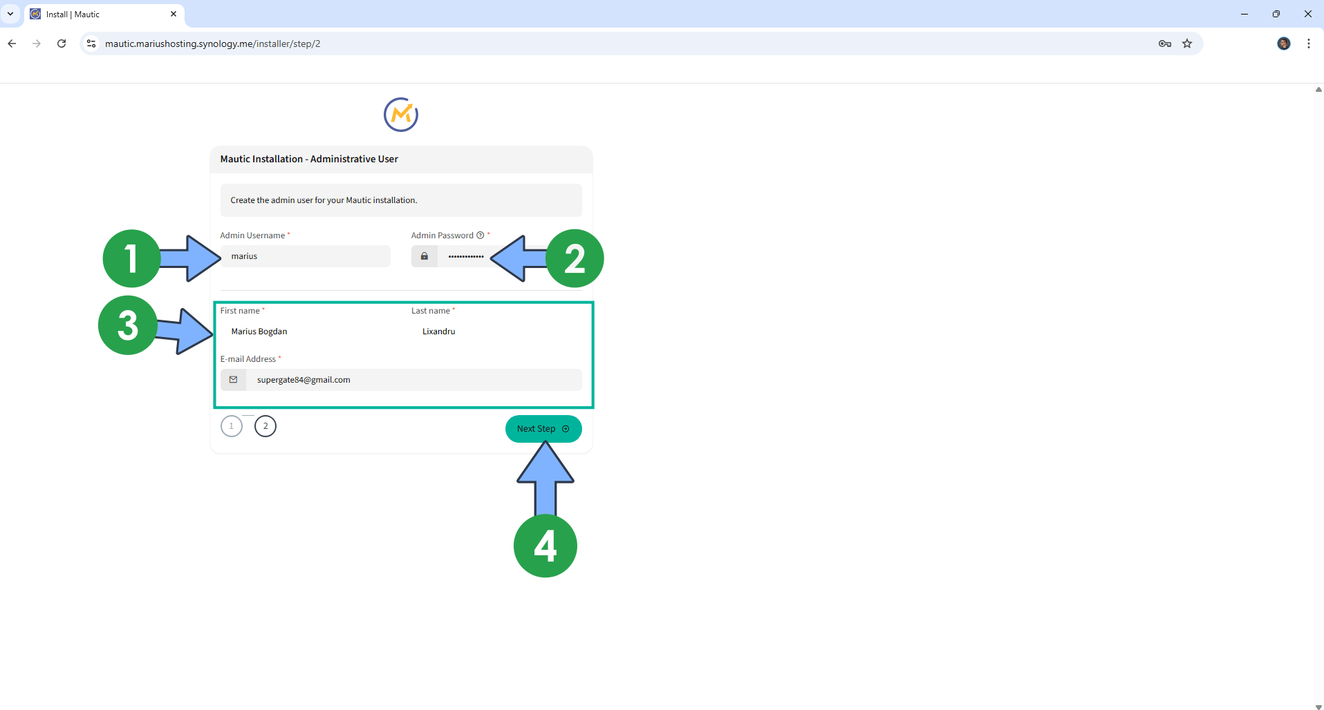 Mautic 6 Synology Set up 13